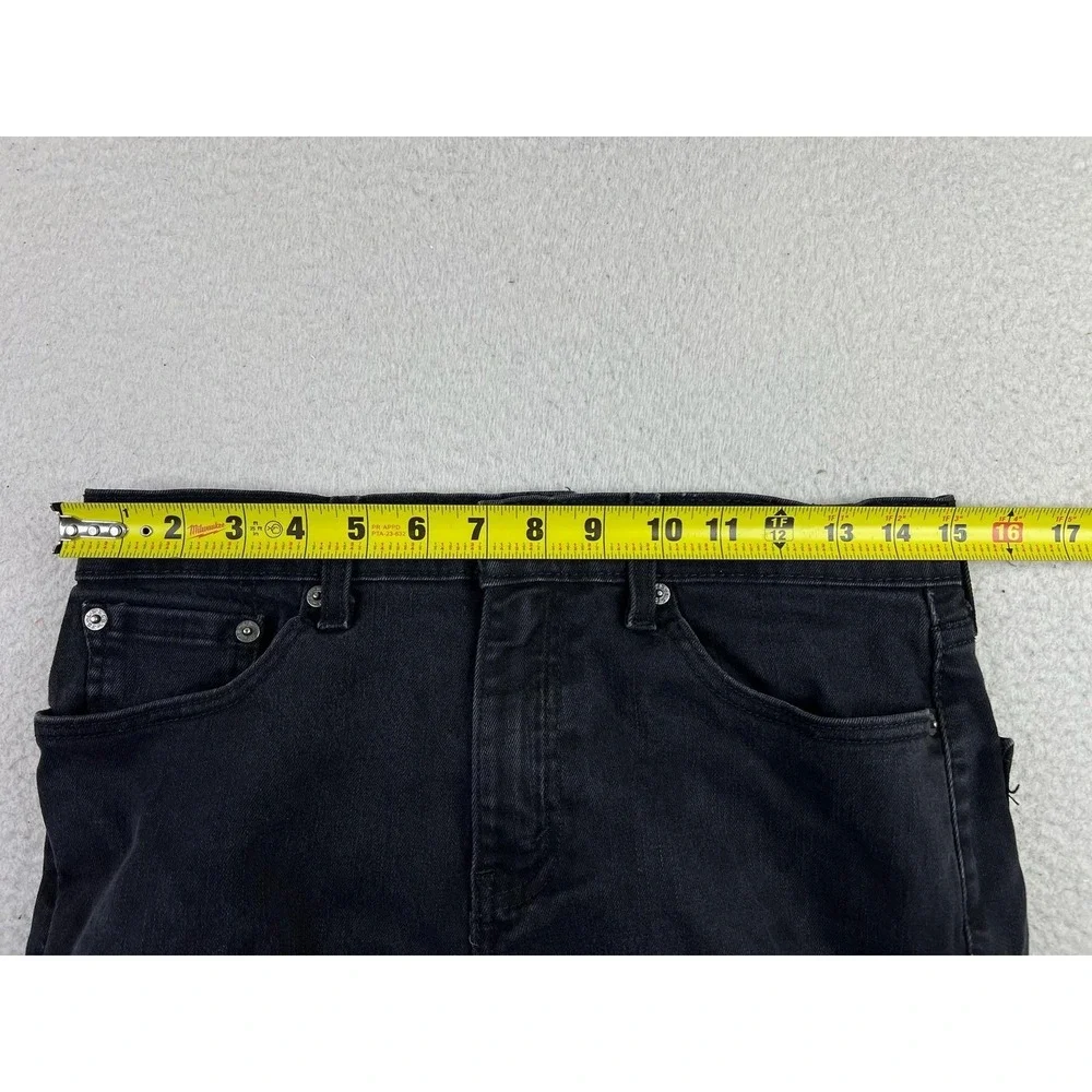 Levis 502 Mens 30x32 Black Regular Tapered‎ Stretch Denim Jeans Dark Wash